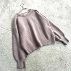 美品【クチュールブローチ】（38）長袖ニット 薄いパープル クルーネック