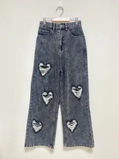 petirirebyhelm ヘルム ハートクラッシュデニムパンツ MPブラックのサムネイル