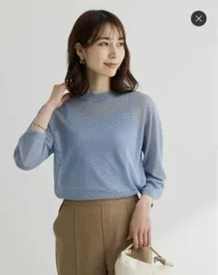 メッシュニットトップス