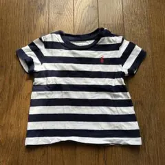 Ralph Lauren ネイビー/ホワイトストライプ Tシャツ 12M