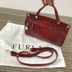 レア品　FURLA クロコ型押し　2WAY PIPER mini