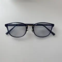 ネイビー オーバルフレーム メガネ　ブルーライトカット　Zoff