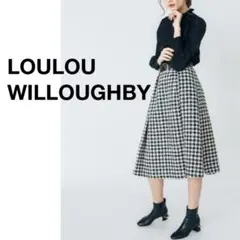 美品　ルルウィルビー LOULOU ツイード　チェック　スカート　千鳥　ロング