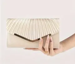 パーティーバック　 プリーツデザイン クラッチバッグ　結婚式