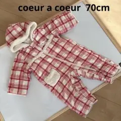 coeur a coeur ジャンプスーツ　70cm チェック