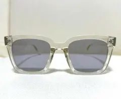 カラーサングラス　グレー　メンズ　レディース　スクエア　クリア　メガネ