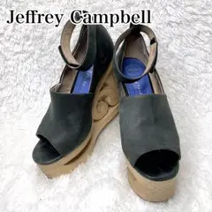 Jeffrey Campbell アート レザー サンダル 厚底 ウッドソールのサムネイル