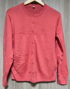UNIQLO UVカットクルーネックカーディガン 長袖 ピンク