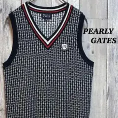 パーリーゲイツ PEARLYGATES ニットベスト チェック 格子柄 サイズ5