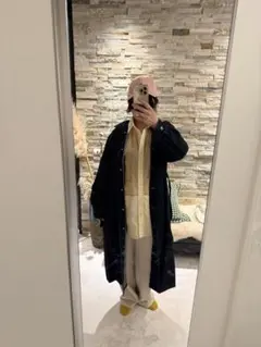 【美品】UNIQLO U デニムロングコート シャツワンピース　インディゴ