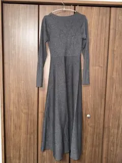 コウベレタス KOBE LETTUCE フィット＆フレアニットワンピース　グレー