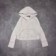 00's archive 短丈 ジップパーカー サーマル生地 y2k 平成