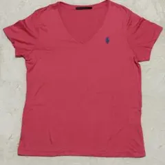 RALPH LAUREN SPORT Vネック Tシャツ ピンク XL90sのサムネイル