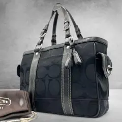 COACH Signature Tote Bag Turn Lock 2668