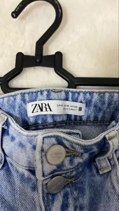 ZARA デニムパンツ ライトブルー ウォッシュ加工