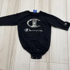 Champion ブラックロンパース　半袖ロンパース