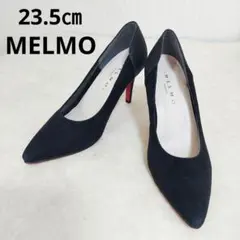 美品　23.5㎝　MELMO　スウェード　グリッター　ラインストーン　ブラックのサムネイル
