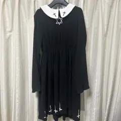美品✨️アマベル セーラーカラー十字架刺繍ワンピース Noir Croix 黒