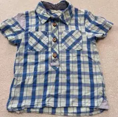 ラグマート　青緑 チェック ポロシャツ　100cm