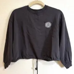 Honeys クロップド スウェット トレーナー L ダークグレー