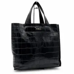 FURLA フルラ ユッカトートバッグ ブラック レザー aq13140 - メルカリ