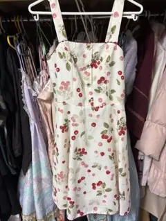 チェリープリント ノースリーブワンピース　シークレットハニー