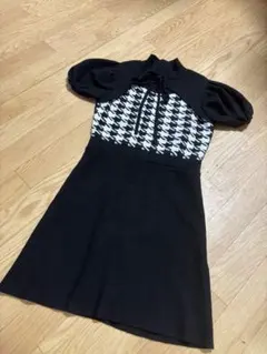 Darich 千鳥格子柄 ミニワンピース ブラック