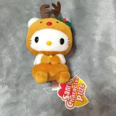 ❣️新品紙タグ付き❣️ ハローキティ　トナカイ　ぬいぐるみ　特大　レア　レトロ 特大ハローキティ ぬいぐるみ トナカイ青 レトロ - メルカリ