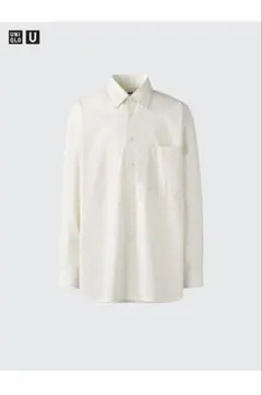 【UNIQLO U】新品 ロングシャツ 長袖 ナチュラル XL