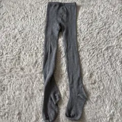 グレー リブ編み キッズタイツ　120センチ