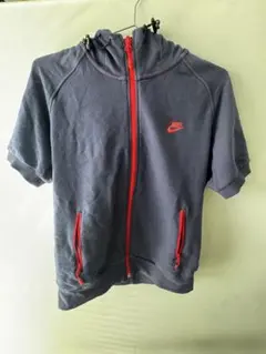 NIKE SPORTSWEAR 半袖フルジップパーカー ネイビー Mのサムネイル