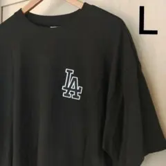 МLB　ドジャース　　半袖　Tシャツ　黒　ブラック　刺繍ワッペン　レディース　Ｌのサムネイル