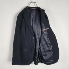 Paul Smith ストライプテーラードジャケット 花柄 ブラック XL