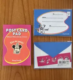 ディズニー　ビンテージコミックアート ミニーマウス ポストカード＆グーフィ封筒