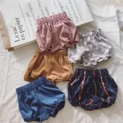 コーデュロイ かぼちゃパンツ グレー ドット 90