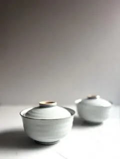 996 未使用 有田 光玉窯 品の良い蓋物 二点組 煮物椀 茶漬け椀 染付け