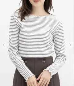 ハニーズ メロー使いトップス オフ×クロ Lサイズ ボーダー