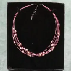 淡水パール入りカラーワイヤー10連ネックレス