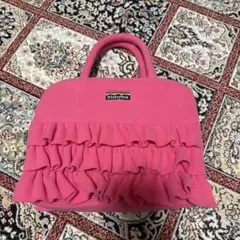 リトルサニーバイト　フリル付きピンクハンドバッグ