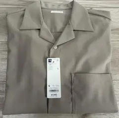 【タグ付き新品未使用】オープンカラーシャツ 長袖 S ベージュ GU