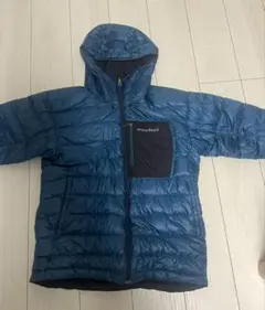 montbell フード付きダウンジャケット 青