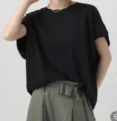BAYFLOW ベイフロー　シルケットドルマン半袖Tシャツ　ブラックのサムネイル