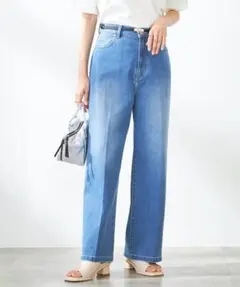 a.v.v レディース ライトブルーデニムワイドパンツ Mサイズ