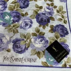 未使用★イヴ・サンローラン ハンカチ パープル ローズのサムネイル