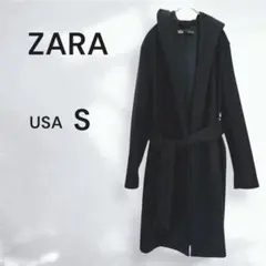 【ZARA】S ブラック　ロング　コート　ガウン