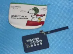 A★スヌーピーSNOOPY and Woodstockレザー調ポーチとバスケ―ス