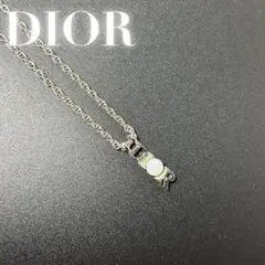 クリスチャンディオール　ネックレス　シルバー　DIORロゴ　パール