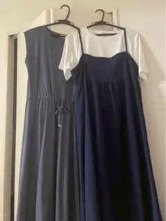 Rosamundane ネイビー ワンピースと授乳対応キャミワンピース2点セット