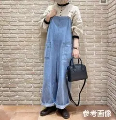 サマンサモスモスSamansa Mos2 オーガニックコットン混デニムサロペット