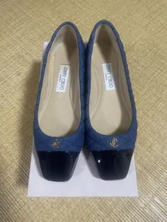 JIMMY CHOO デニム キルティング フラットシューズ